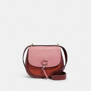 Coach Colorblock Remi 1330 Saddle Bag In Rose Multi