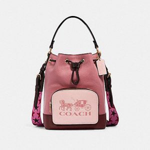 Coach Colorblock Jes Drawstring 1899 Bucket Bag In Rose Multi