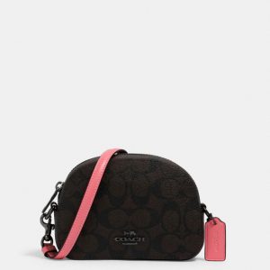 Coach Mini Serena Crossbody In Signature Canvas 2628 (QB/Brown Pink Lemonade)