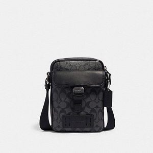 Coach Signature Ranger 2666 Crossbody Bag In Charcoal Black