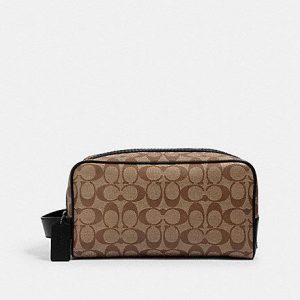Coach Signature 2706 Large Travel Kit In tan Black