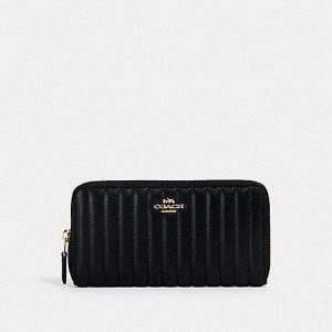 Coach Quilted Accordian 2855 Zip Wallet In Black