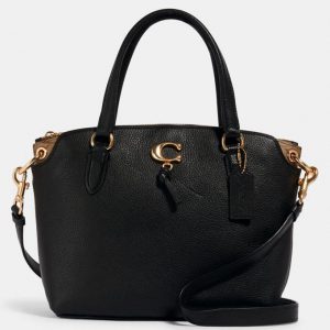 Coach Remi 4343 Satchel Bag With Signature Detail In Black