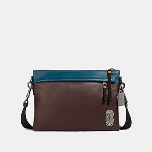 Coach Colorblock Edge 89916 Messenger Bag In Oxblood