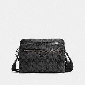 Coach Signature West Camera Crossbody Bag 91485 In Black Charcoal
