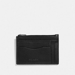 COACH LANYARD MULTIWAY ZIP CARD CASE BLACK/BLACK ANTIQUE NIC F66550