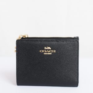 Coach Leather Snap Card Case F73867 In Black