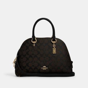 Coach Signature Katy 2558 Satchel Bag In Brown Black