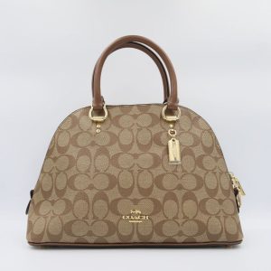 Coach Signature Katy 2558 Satchel In Khaki Saddle