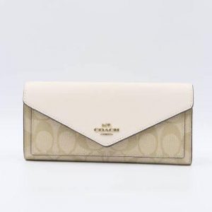 Coach Signature Slim 3034 Envelope Wallet In Light Khaki Chalk