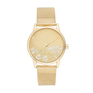 (PREORDER) Nine West Floral Mesh Bracelet WATCH NW-2428FLGP