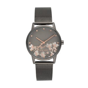 (PREORDER) Nine West Floral Mesh Bracelet WATCH NW-2429FLGY