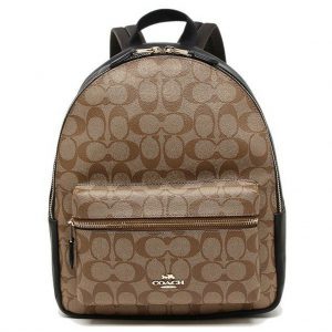 Coach Medium Charlie F32200 Backpack In Khaki Black
