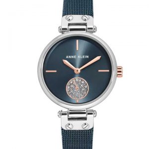 (PREORDER) Anne Klein Swarovski Crystal Accented Mesh Bracelet Women Watch AK-3001BLRT