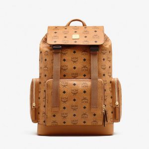 (PREORDER) MCM Brandenburg Backpack in Visetos Medium (Cognac | Cognac)