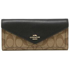 Coach Signature Slim Envelope Wallet 3034 In Khaki Black
