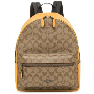Coach Signature Medium Charlie 32200 Backpack In Khaki Honey