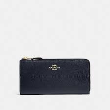 Coach L-Zip F73445 Wallet In Midnight