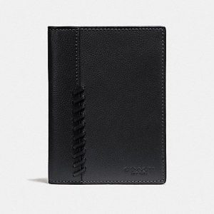 Coach Passport Case With Baseball Stitch F22538 (Black)