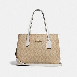 Coach Signature Avenue F48735 Carryall Bag In Light Khaki Chalk