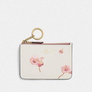 Coach Key Case With Multi Floral Print F87793 (IM/Chalk Multi)