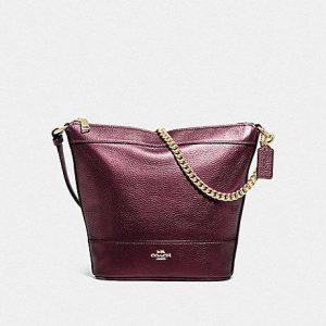 Coach Small Paxton F88878 Duffle Shoulder Bag In Metallic Wine