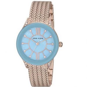 Anne Klein Women's Swarovski Crystal Accented Mesh Bracelet Watch AK-2208LBRG