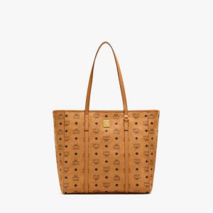 (PREORDER) MCM Toni Shopper in Visetos Medium (Cognac | Cognac)